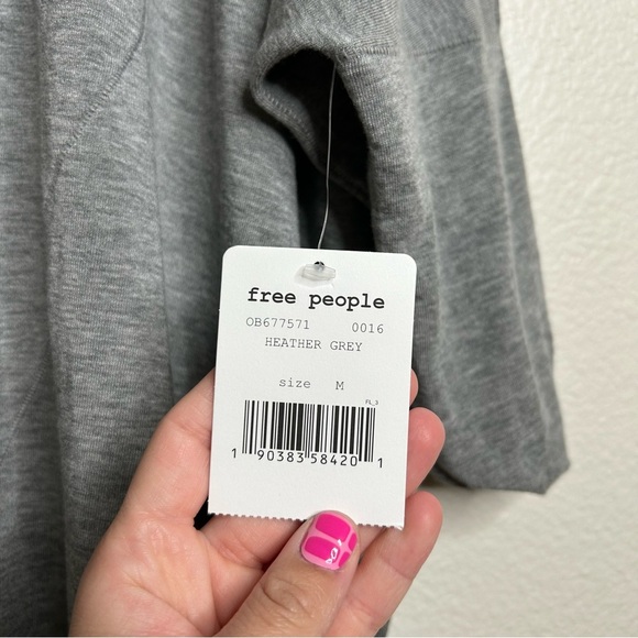 NWT Free People - We The Free Turtle Neck Tunic Top heather grey medium - Picture 6 of 14